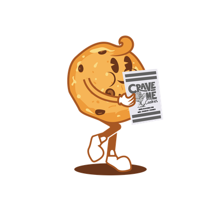Cookie character reading the Crave Me daily paper