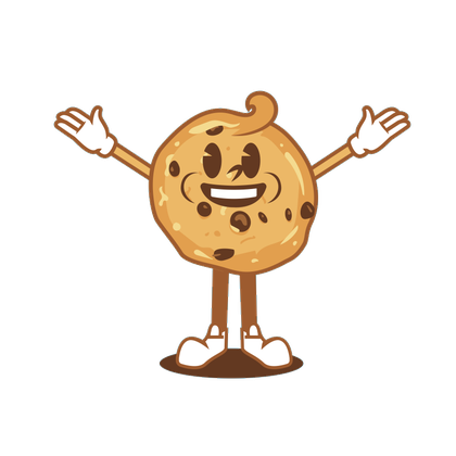 Cookie character with open arms